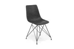 Mor Furniture Seating For 4|Round Dining Sets|Brennan Round Dining Table & 4 Chairs In Theo Slate