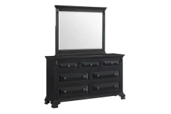 Mor Furniture Bedroom Sets|Bridgestone Panel Bed, Dresser, Mirror & Nightstand In Antique White, Queen