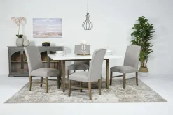 Mor Furniture Seating For 4|Dining Room Sets|Brighton Dining Table & 4 Chairs In Gray