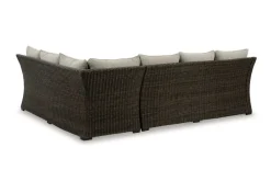 Mor Furniture Outdoor Sectionals|Brook Ranch Outdoor 3 Piece Sectional Set In Brown