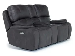 Mor Furniture Reclining Loveseats|Loveseats|Brookings 2 Power Console Loveseat In Brown