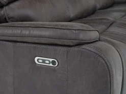 Mor Furniture Reclining Loveseats|Loveseats|Brookings 2 Power Console Loveseat In Brown
