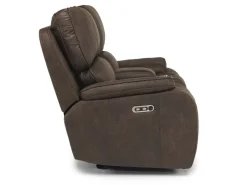 Mor Furniture Reclining Loveseats|Loveseats|Brookings 2 Power Console Loveseat In Brown