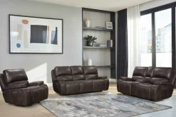 Mor Furniture Recliners|Brookings 2 Power Gliding Recliner In Brown
