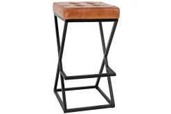 Mor Furniture Barstools|Brooks Barstool In Saddle Brown Leather Sienna