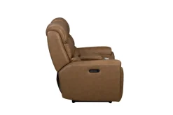 Mor Furniture Reclining Loveseats|Loveseats|Bruce 2 Power Console Loveseat In Cognac