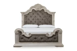 Mor Furniture Upholstered Beds|Beds|Bruchandi Upholstered Panel Bed In Antique White, Queen