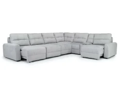Mor Furniture Sectionals|Bryce 7 Piece Power Sliding Sectional W/ Power Armless Slider In Savannah Coin