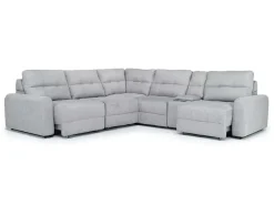 Mor Furniture Sectionals|Bryce 6 Piece Power Sliding Sectional W/ Power Armless Slider In Savannah Coin