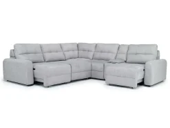 Mor Furniture Sectionals|Bryce 6 Piece Power Sliding Sectional W/ Power Armless Slider In Savannah Coin