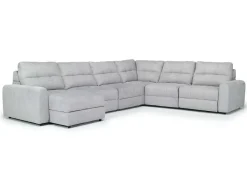 Mor Furniture Sectionals|Bryce 6 Piece Power Storage Chaise Sectional In Savannah Coin, Left Facing