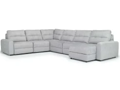 Mor Furniture Sectionals|Bryce 6 Piece Power Storage Chaise Sectional In Savannah Coin, Left Facing