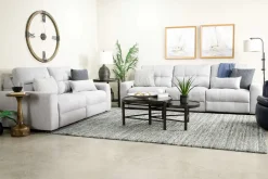 Mor Furniture Living Room Sets|Bryce Power Sofa & Loveseat In Savannah Coin