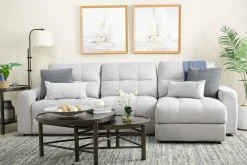 Mor Furniture Sofas|Bryce Power Sofa Storage Chaise In Savannah Coin, Left Facing