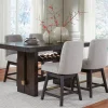 Mor Furniture Seating For 4|Counter Height Dining Sets|Burkhaus Counter Height Dining Table & 4 Stools In Biege/Dark Brown