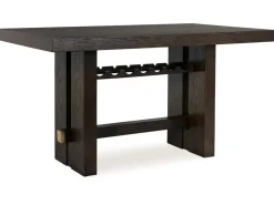Mor Furniture Seating For 6|Counter Height Dining Sets|Burkhaus Counter Height Dining Table & 6 Stools In Beige/Dark Brown