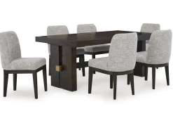 Mor Furniture Seating For 6|Dining Room Sets|Burkhaus Extendable Dining Table & 6 Chairs In Biege/Dark Brown