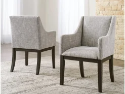 Mor Furniture Dining Room Sets|Burkhaus Extendable Dining Table, 6 Chairs & 2 Arm Chairs In Biege/Dark Brown