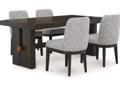 Mor Furniture Seating For 4|Dining Room Sets|Burkhaus Extendable Dining Table & 4 Chairs In Biege/Dark Brown