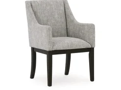 Mor Furniture Dining Chairs|Burkhaus Upholstered Arm Chair In Beige/Dark Brown