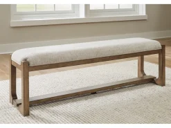 Mor Furniture Dining Benches|Cabalynn Dining Bench In Oatmeal/Light Brown