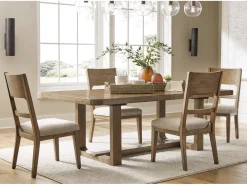 Mor Furniture Seating For 4|Dining Room Sets|Cabalynn Extendable Dining Table & 4 Chairs In Light Brown
