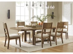 Mor Furniture Seating For 6|Dining Room Sets|Cabalynn Extendable Dining Table & 6 Chairs In Light Brown