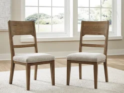 Mor Furniture Dining Chairs|Cabalynn Side Chair In Oatmeal/Light Brown
