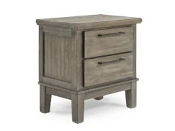 Mor Furniture Bedroom Sets|Cagney Upholstered Panel Bed W/ Storage, Dresser, Mirror & Nightstand In Gray, Queen