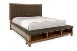 Mor Furniture Upholstered Beds|Beds|Cagney Upholstered Panel Bed W/ Storage In Gray, Queen