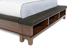 Mor Furniture Upholstered Beds|Beds|Cagney Upholstered Panel Bed W/ Storage In Gray, Queen
