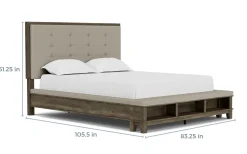 Mor Furniture Upholstered Beds|Beds|Cagney Upholstered Panel Bed W/ Storage In Gray, Queen