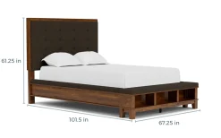 Mor Furniture Upholstered Beds|Beds|Cagney Upholstered Panel Bed W/ Storage In Gray, Queen