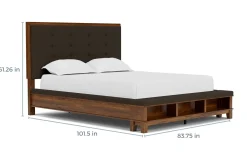 Mor Furniture Upholstered Beds|Beds|Cagney Upholstered Panel Bed W/ Storage In Gray, Queen