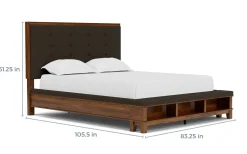 Mor Furniture Upholstered Beds|Beds|Cagney Upholstered Panel Bed W/ Storage In Gray, Queen