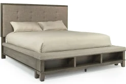 Mor Furniture Upholstered Beds|Beds|Cagney Upholstered Panel Bed W/ Storage In Gray, Queen