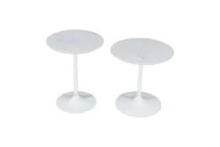 Mor Furniture Accent Tables|Camille Nesting Table In White Marble, Set Of 2