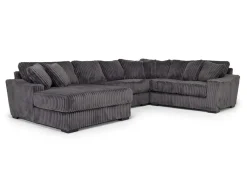 Mor Furniture Sectionals|Casper 4 Piece Loveseat Chaise Sectional In Pony Slate, Left Facing