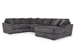 Mor Furniture Sectionals|Casper 4 Piece Loveseat Chaise Sectional In Pony Slate, Left Facing