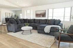 Mor Furniture Sectionals|Casper 4 Piece Loveseat Chaise Sectional In Pony Slate, Left Facing