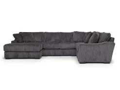 Mor Furniture Sectionals|Casper 4 Piece Loveseat Chaise Sectional In Pony Slate, Left Facing