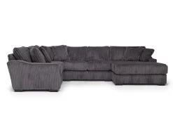 Mor Furniture Sectionals|Casper 4 Piece Loveseat Chaise Sectional In Pony Slate, Left Facing