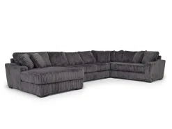 Mor Furniture Sectionals|Casper 4 Piece Sofa Chaise Sectional In Pony Slate, Left Facing