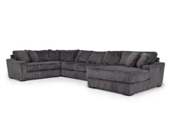 Mor Furniture Sectionals|Casper 4 Piece Sofa Chaise Sectional In Pony Slate, Left Facing