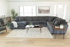 Mor Furniture Sectionals|Casper 4 Piece Sofa Chaise Sectional In Pony Slate, Left Facing