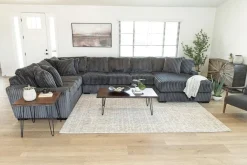 Mor Furniture Sectionals|Casper 4 Piece Sofa Chaise Sectional In Pony Slate, Left Facing
