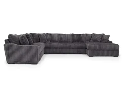Mor Furniture Sectionals|Casper 4 Piece Xl Sofa Chaise Sectional In Pony Slate, Left Facing