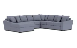 Mor Furniture Sectionals|Casper Crypton Performance Extra Large Tux Loveseat Chaise Sectional In Custom, Left Facing