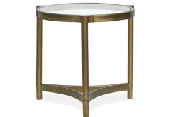 Mor Furniture Sofa & End Tables|Cassidy Round End Table In Aged Brass