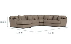 Mor Furniture Sectionals|Catamaran 3 Piece Reversible Chaise Sectional In Coconut Stone
